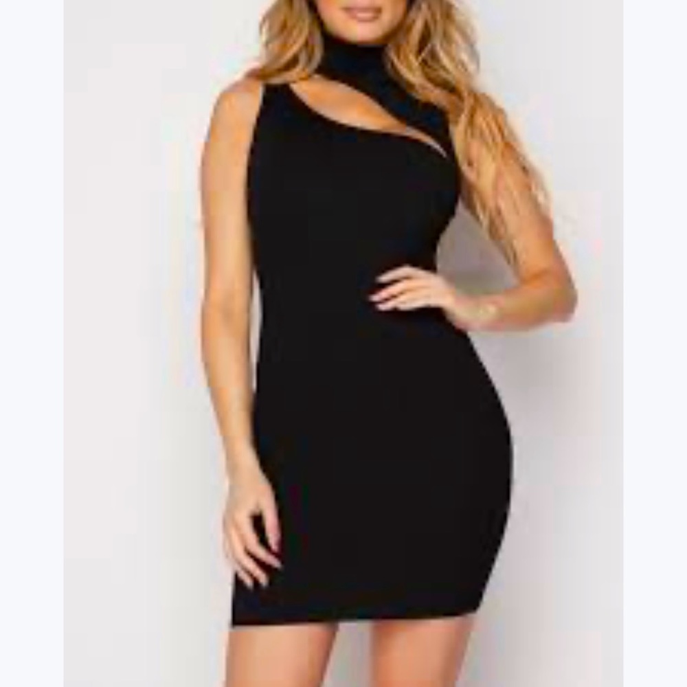 Hera ribbed bodycon slash dress